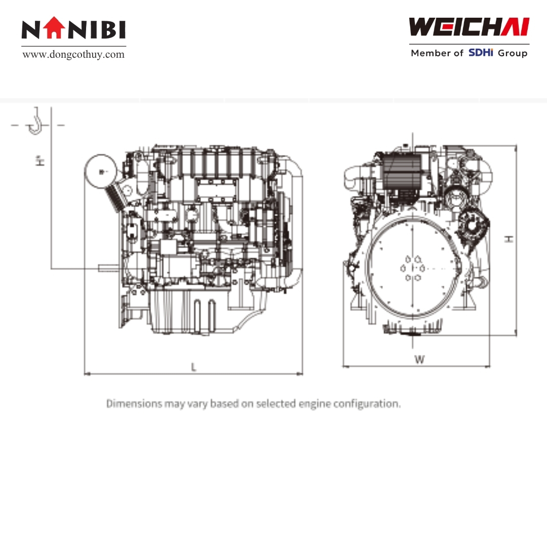 Động cơ thủy Weichai WP4.1N