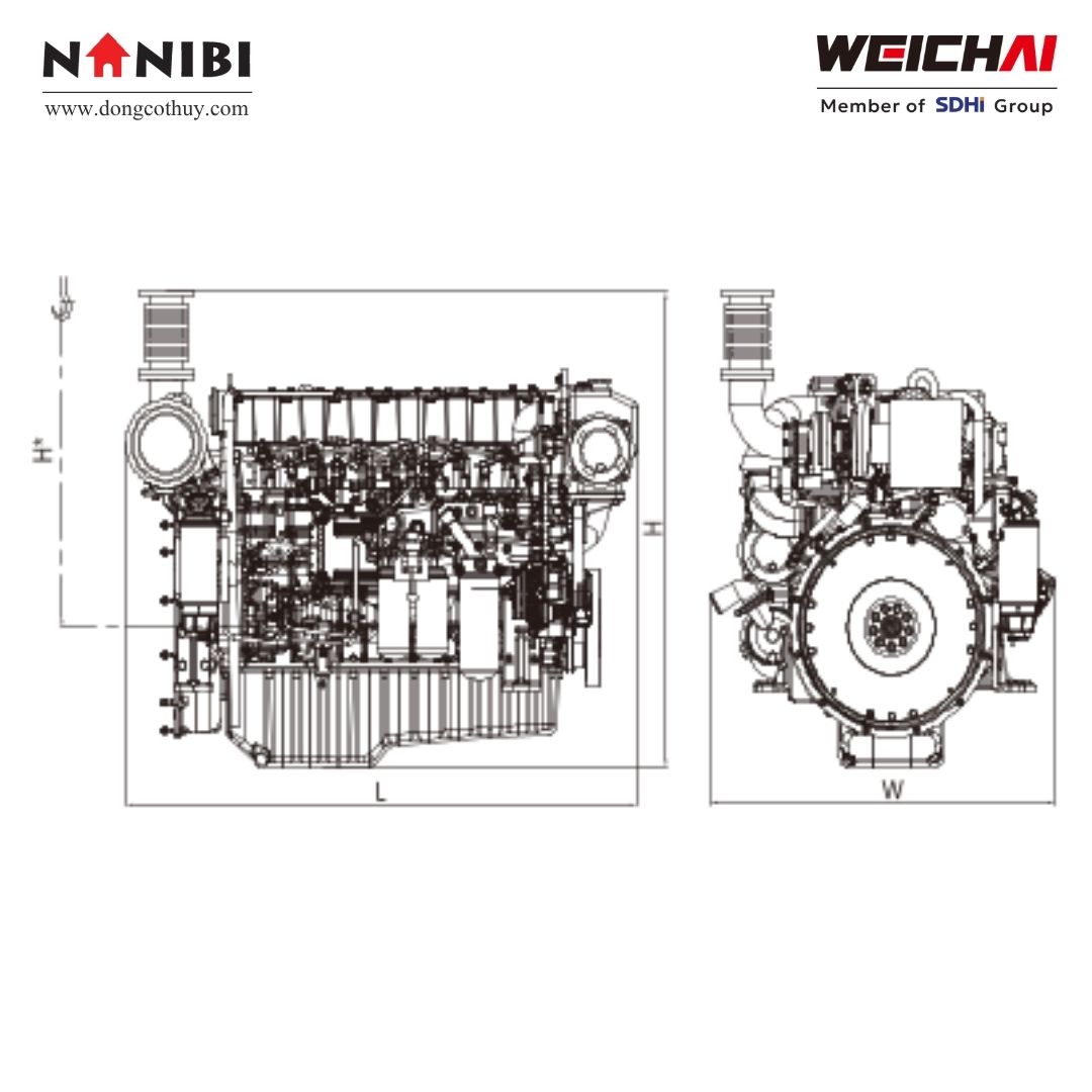 Động cơ thủy Weichai WP7